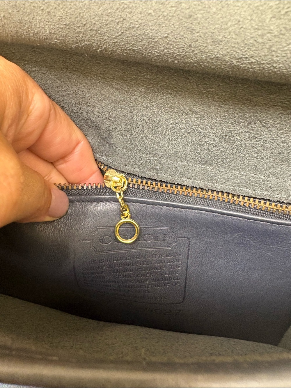 Coach 90’s Willis bag leather purse 9927-Midnight Navy GOOD Condition! -see pics - Picture 16 of 16